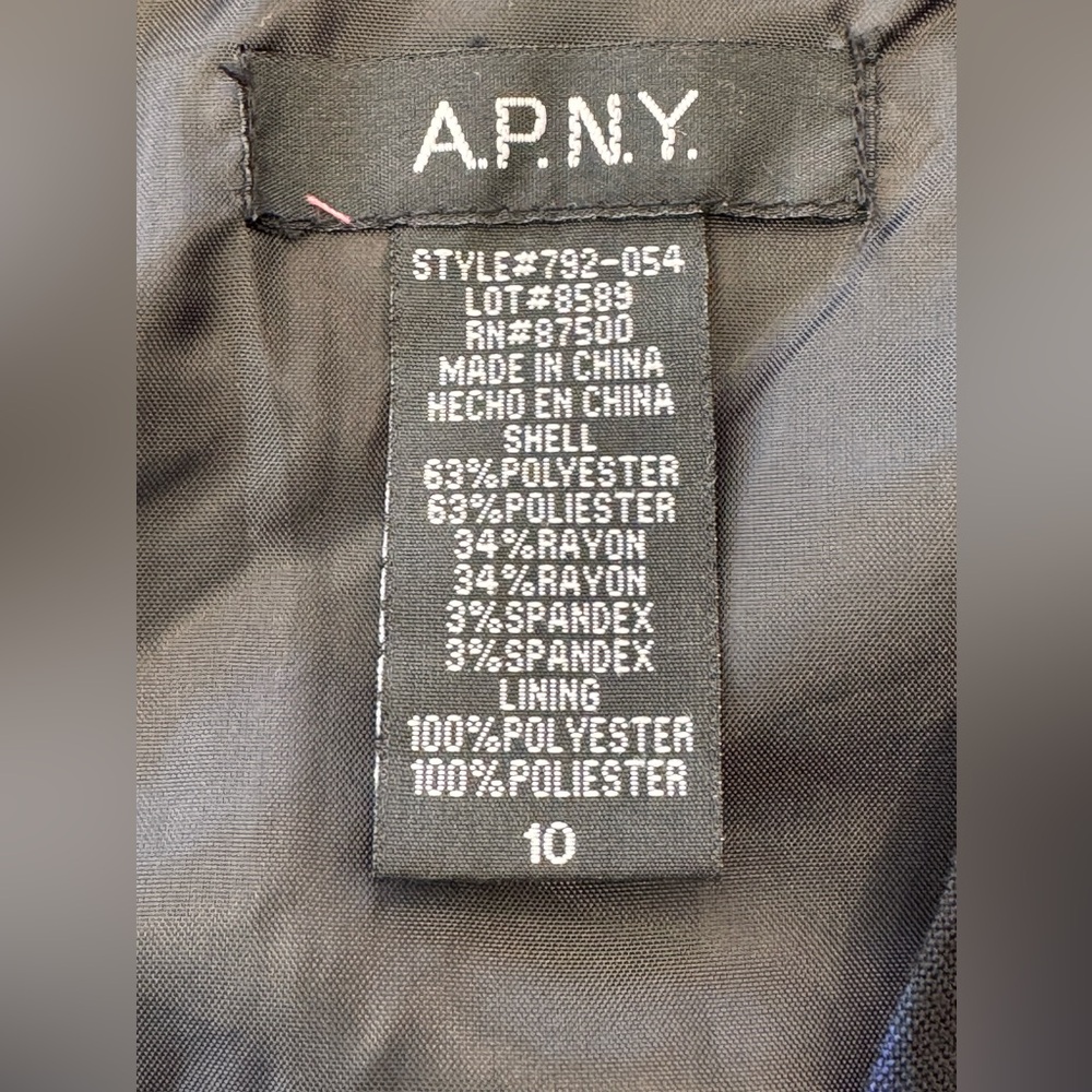 APNY preppy v-neck jumper sleeveless dress Y2K size 10 fully lined‎ zip up - Picture 7 of 15